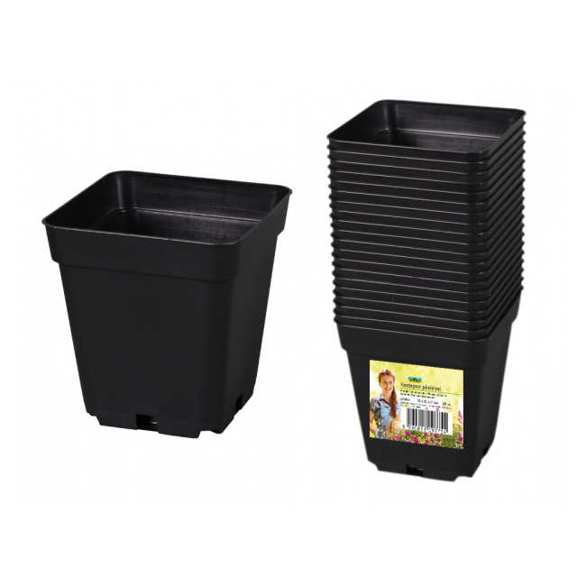 Předpěstování - Kontejner pěstební 10x10x11cm 20ks plast černá