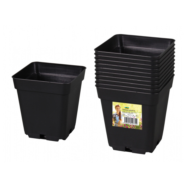 Předpěstování - Kontejner pěstební 13x13x13cm 10ks plast černá