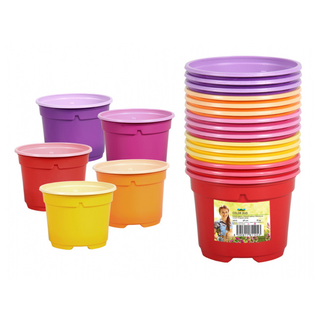 Předpěstování - Kontejner pěstební COLOR DUO 15ks plast mix 9cm