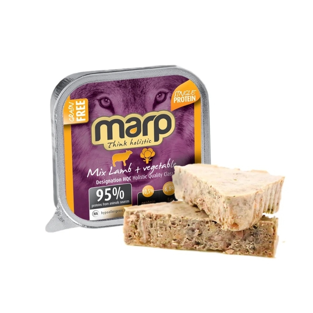 Krmiva a doplňky stravy - Konzerva vanička MARP jehněčí a zelenina 100g