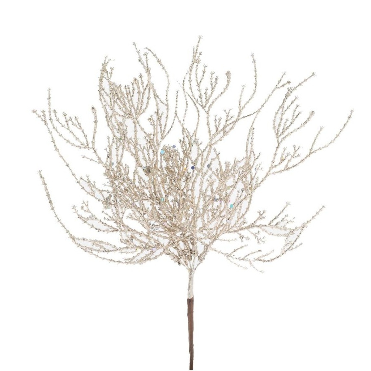Vánoční umělé květiny - Korál trs umělý s glitry 26cm