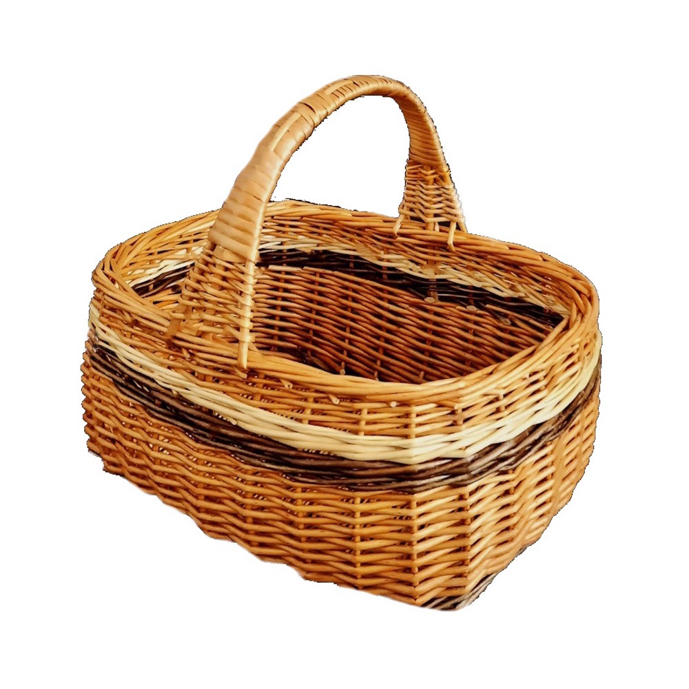 Koše - Koš hranatý proutěný PERELKA s 1 uchem přírodní 40x30cm