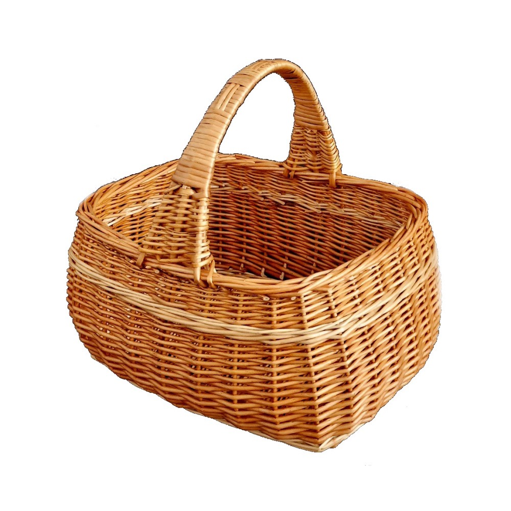 Koše - Koš hranatý proutěný PERELKA s 1 uchem přírodní 45x35cm