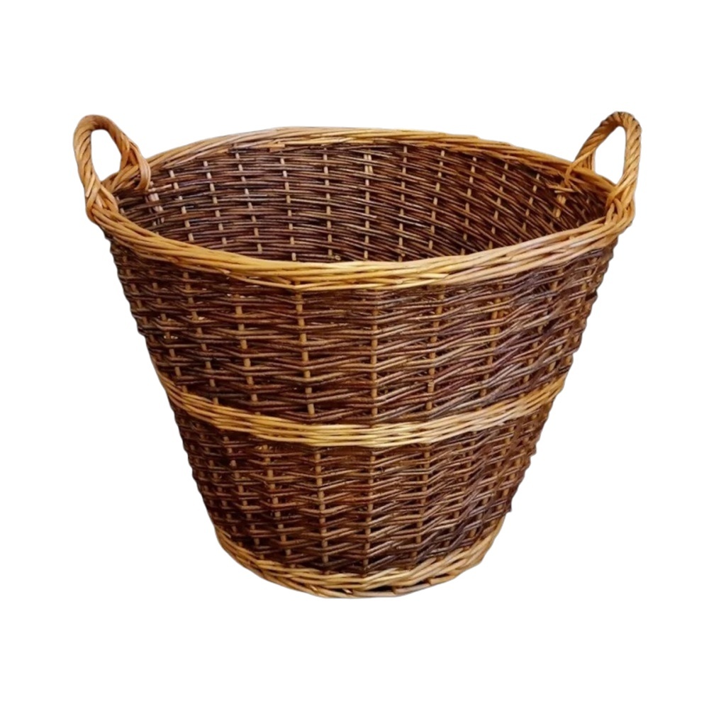 Koše - Koš kulatý protěný se 2 uchy hnědý 40cm