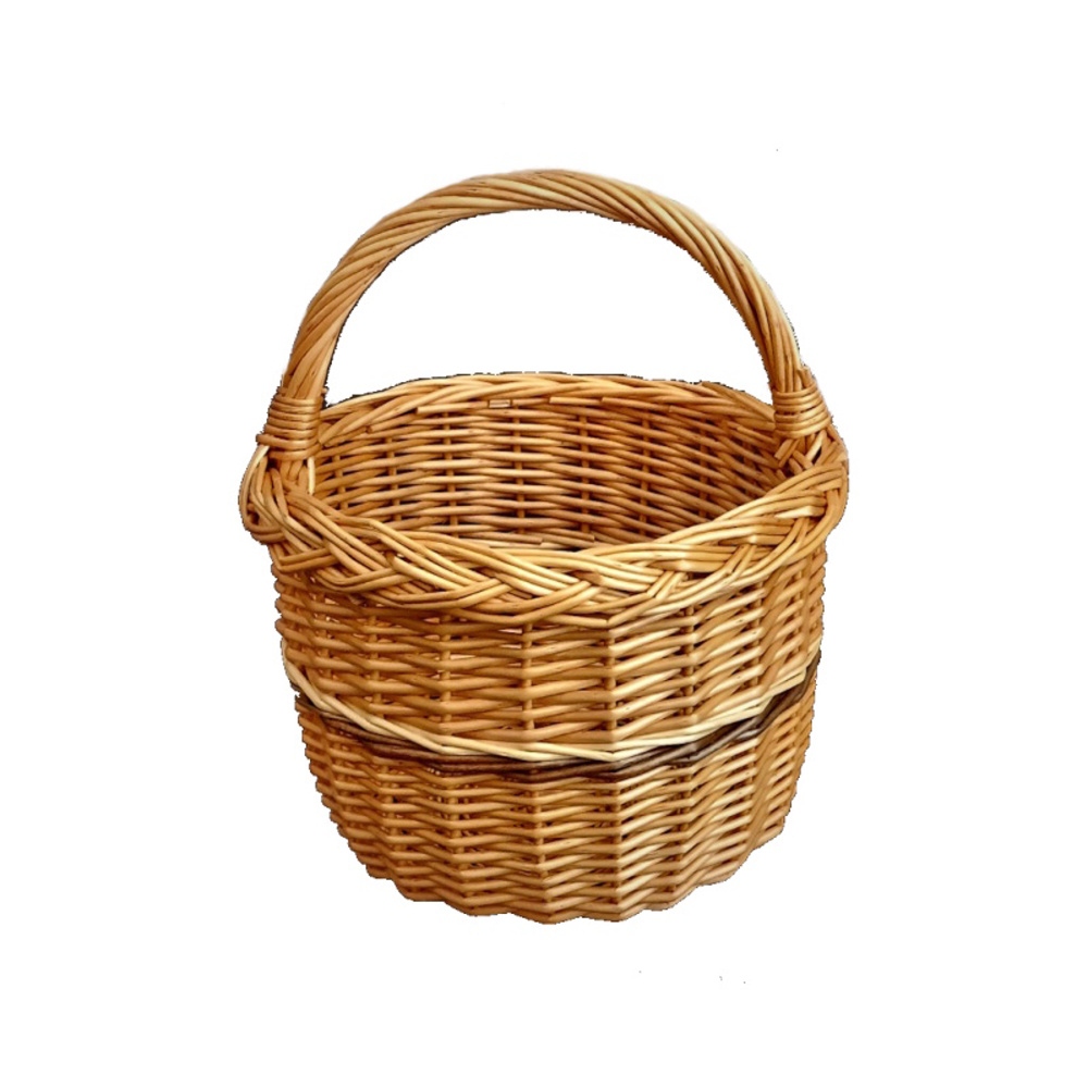 Koše - Koš kulatý proutěný s 1 uchem přírodní 25cm