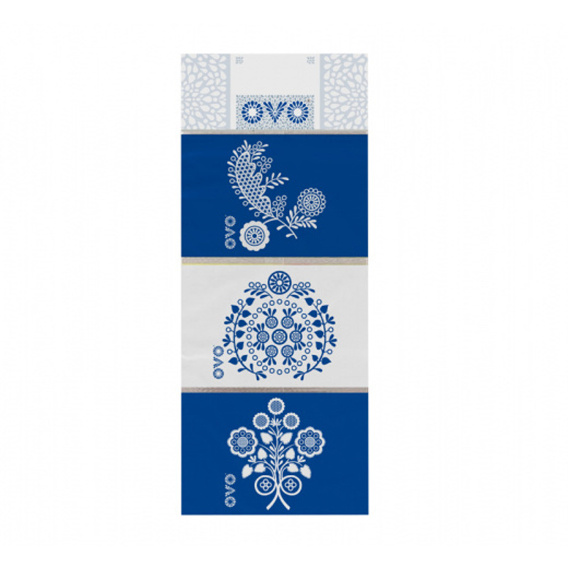 Obtisky a košilky na vajíčka - Košilka smršťovací na vajíčka OVO modrotisk