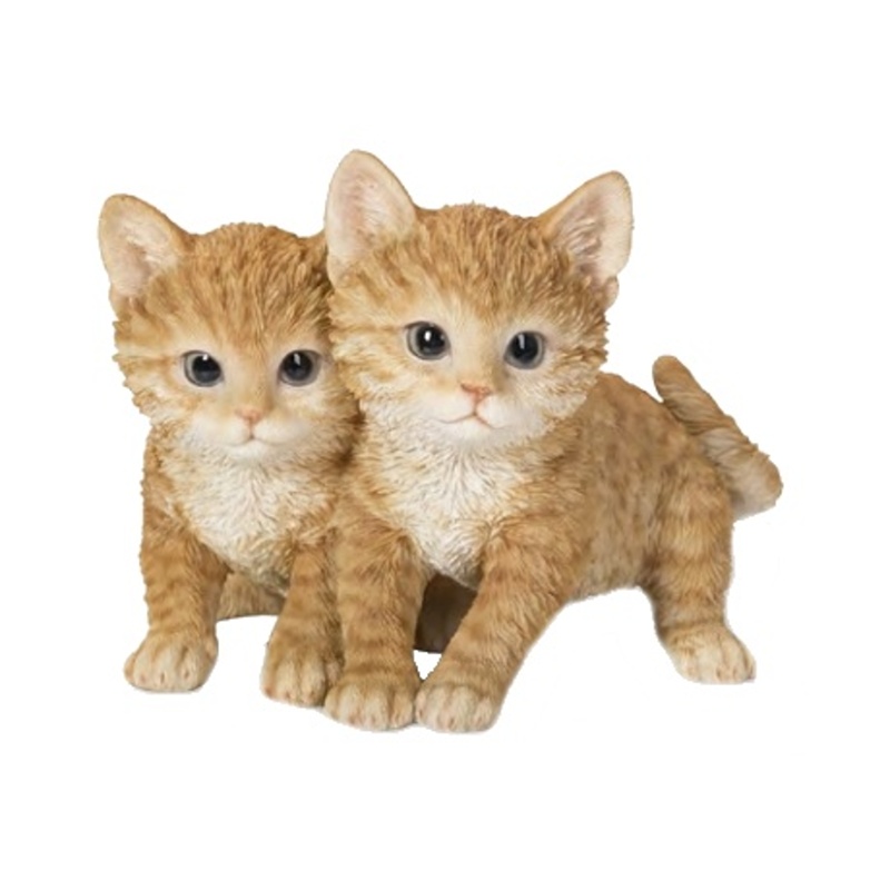 Dekorační figurky zvířat - Koťata dvojice hrající si polyresinové 17cm