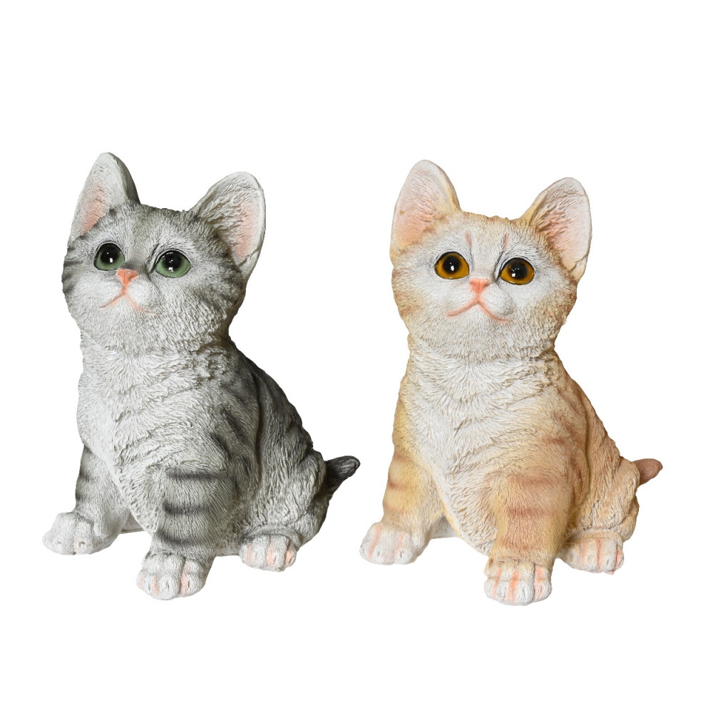 Dekorační figurky zvířat - Kotě sedící polyresinové mix 16,5cm