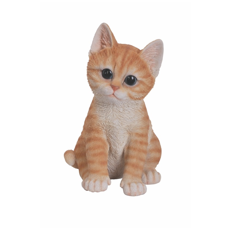 Dekorační figurky zvířat - Kotě sedící polyresinové rezavé 20cm