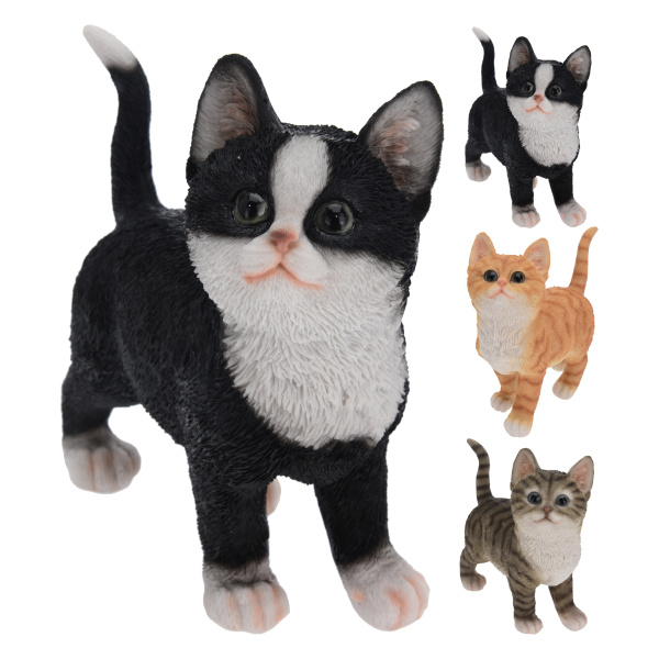 Dekorační figurky zvířat - Kotě stojící polystone mix 20cm