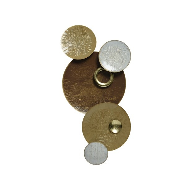 Kovové dekorace - Kovová dekorace kruhů na zeď mix 85cm