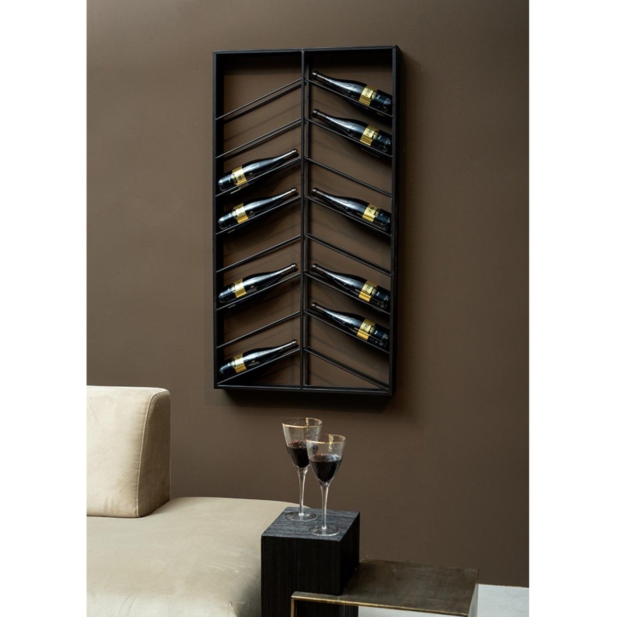 Kovový stojan na víno VINNO černý 120cm-0