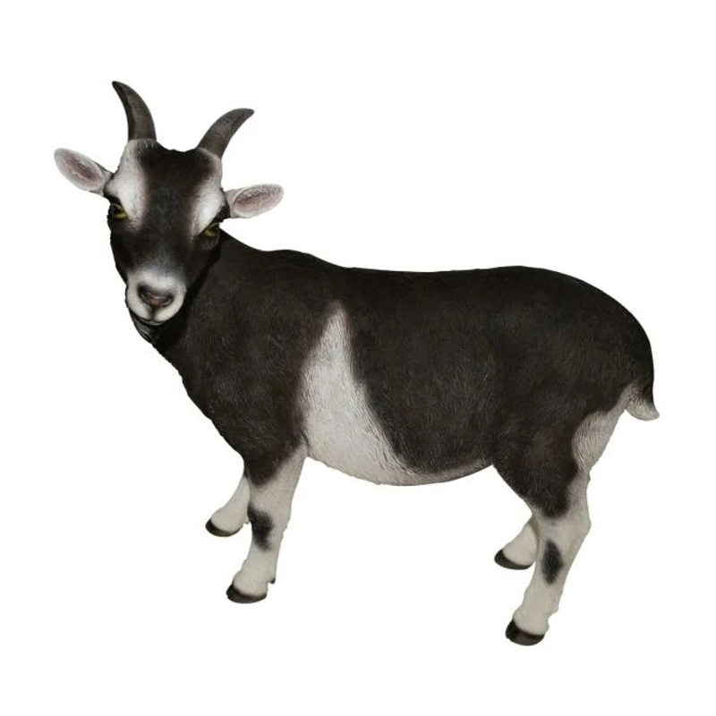 Venkovní zvířátka - Koza stojící polyresinová bílo-černá 29cm