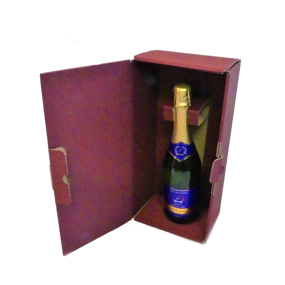 Krabice a dózy - Krabice na víno na 1 lahev papírová vínová 35,5cm