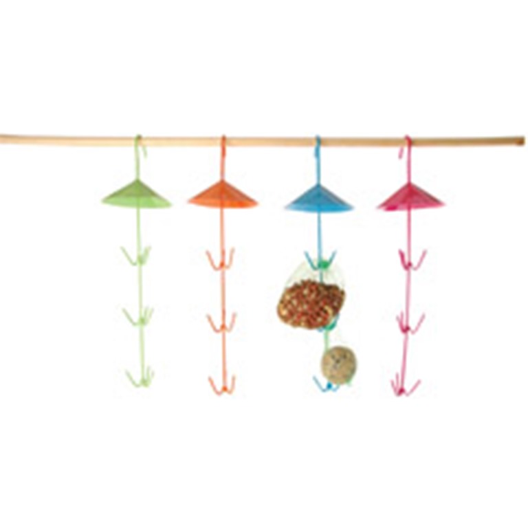 Krmítka, budky, domečky - Krmítko 3 kovové háky mix barev