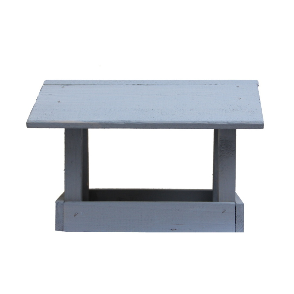 Krmítka, budky, domečky - Krmítko malé dřevěné šedé 29cm