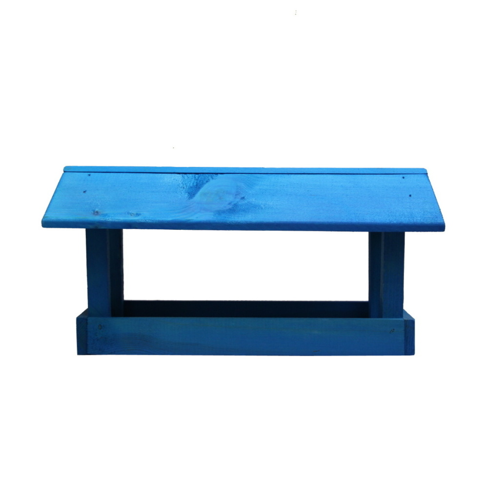 Krmítka, budky, domečky - Krmítko velké dřevěné modré 40cm