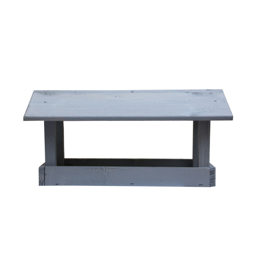 Krmítka, budky, domečky - Krmítko velké dřevěné šedé 40cm