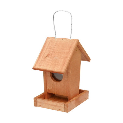 Krmítka, budky, domečky - Krmítko závěsné dřevéné hnědé 22cm