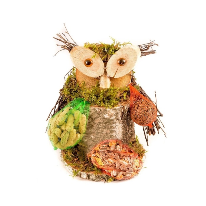 Krmítka, budky, domečky - Krmná sova pro ptactvo 35cm