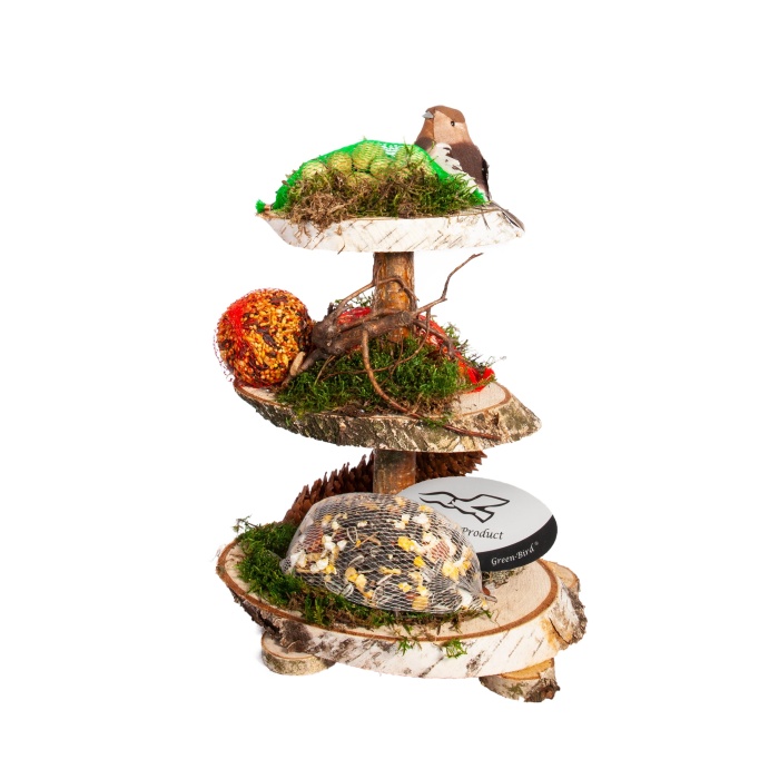 Krmítka, budky, domečky - Krmný 3 patrový etažér pro ptactvo 35cm