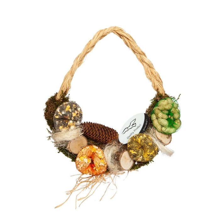 Krmítka, budky, domečky - Krmný závěsný kruh pro ptactvo 45cm