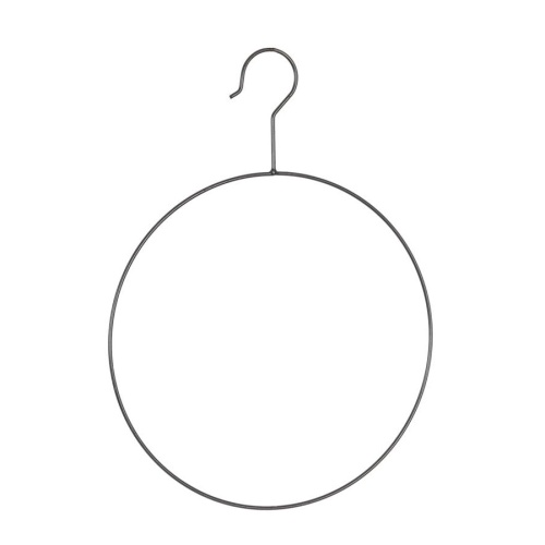 Kovové dekorace - Kruh s hákem kovový černý 28cm