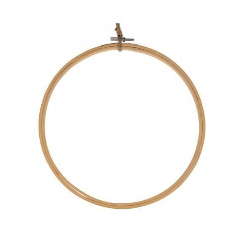 Dřevěné a proutěné dekorace - Kruh závěsný dřevěný přírodní 23cm