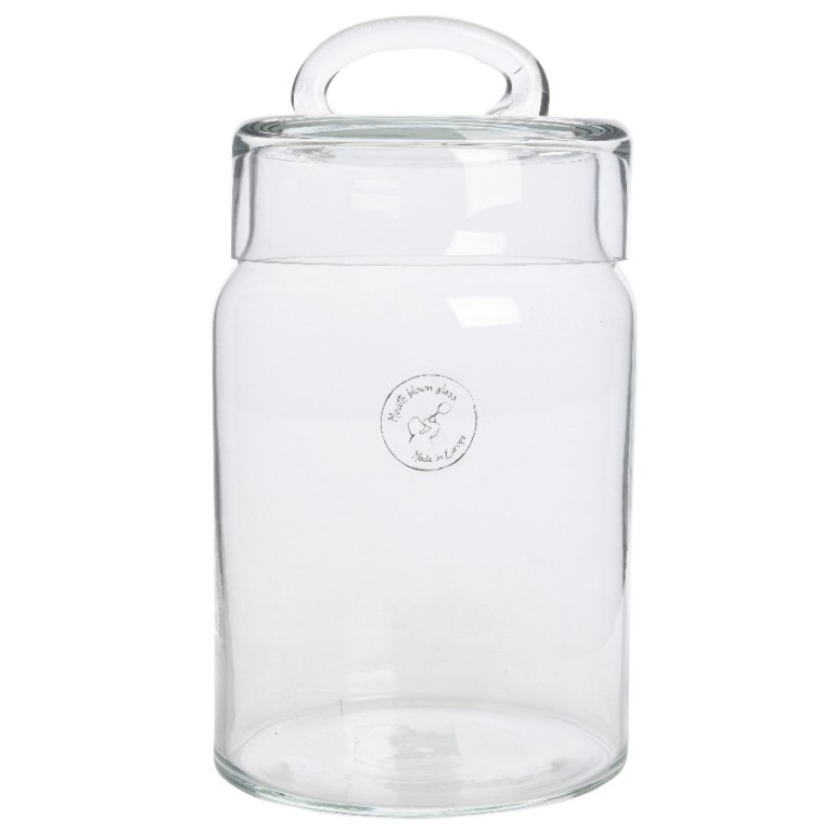 Kuchyňské dózy - Kulatá skleněná dóza s víčkem AMSTERDAM 22cm