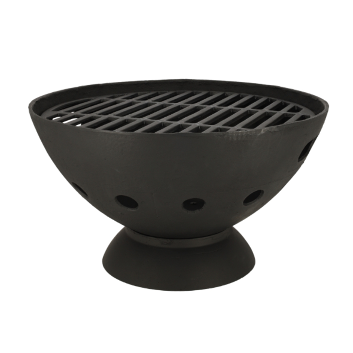 Doplňky do zahrady - Kulaté litinové ohniště kulaté na noze BBQ 55x31,5cm