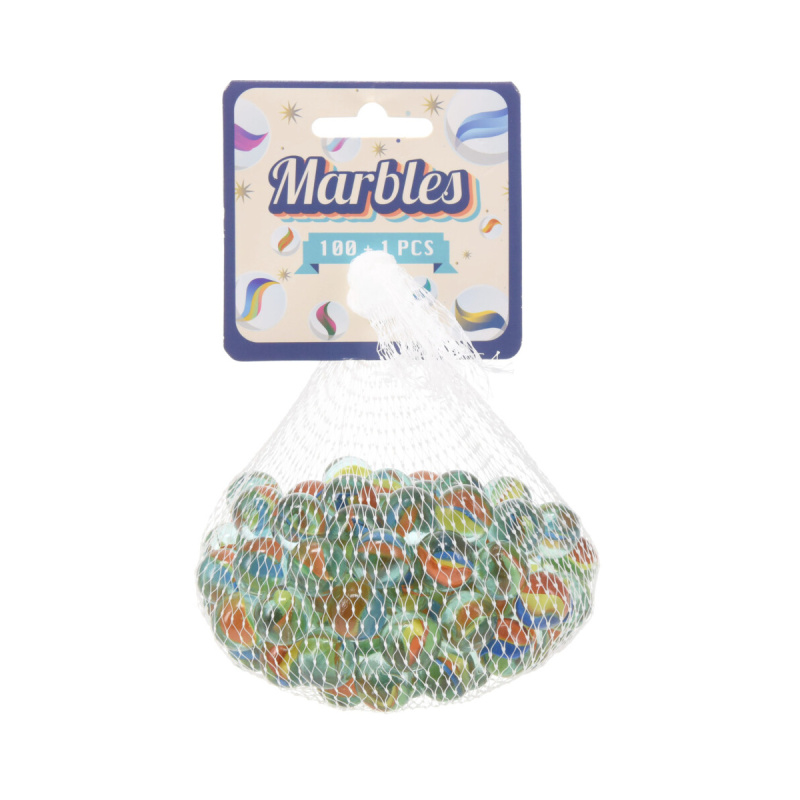 Dětské zboží - Kuličky skleněnky v síťce 100ks