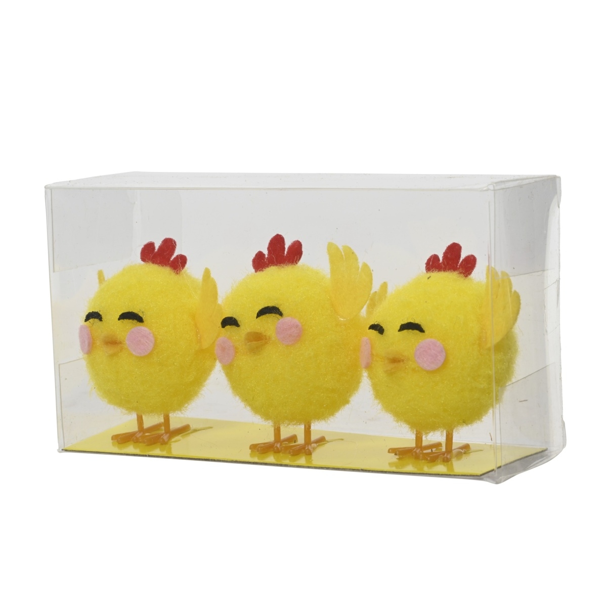 Velikonoční postavičky - Kuře polyesterové 3ks