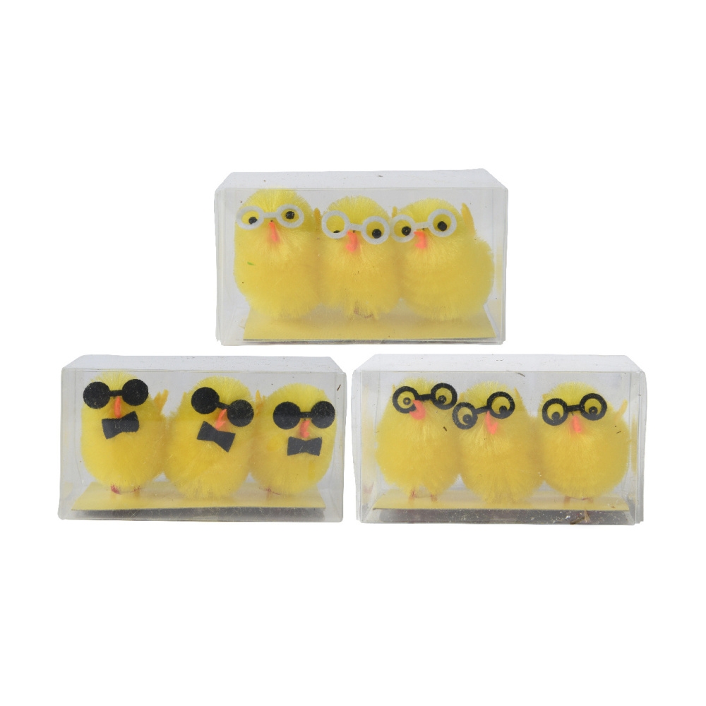 Velikonoce - Kuře žinylka s brýlemi, mix 3ks