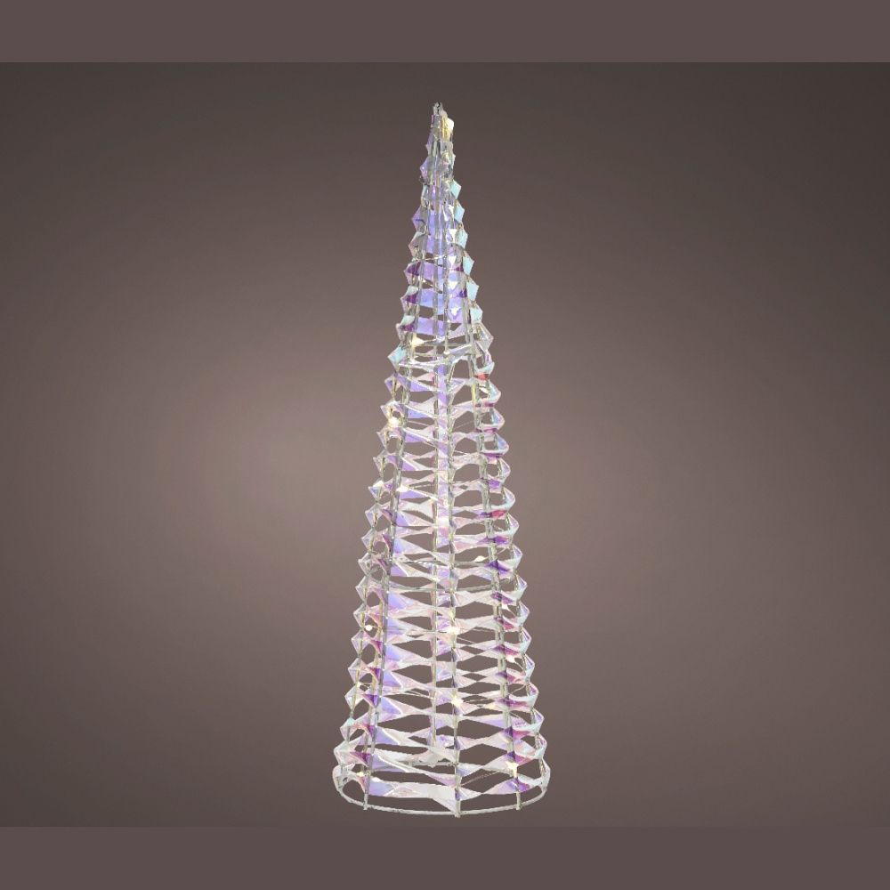 Interiérové svíticí dekorace - Kužel plastový se 40microLED, 80cm