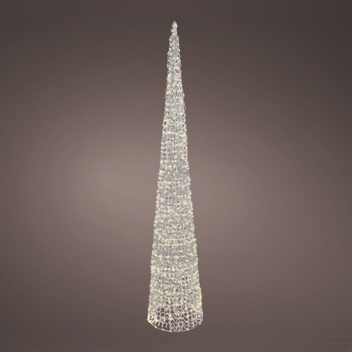 Venkovní svíticí dekorace - Kužel  svítící venkovní 1800microLED t.bílá s časovačem, blikající 180cm