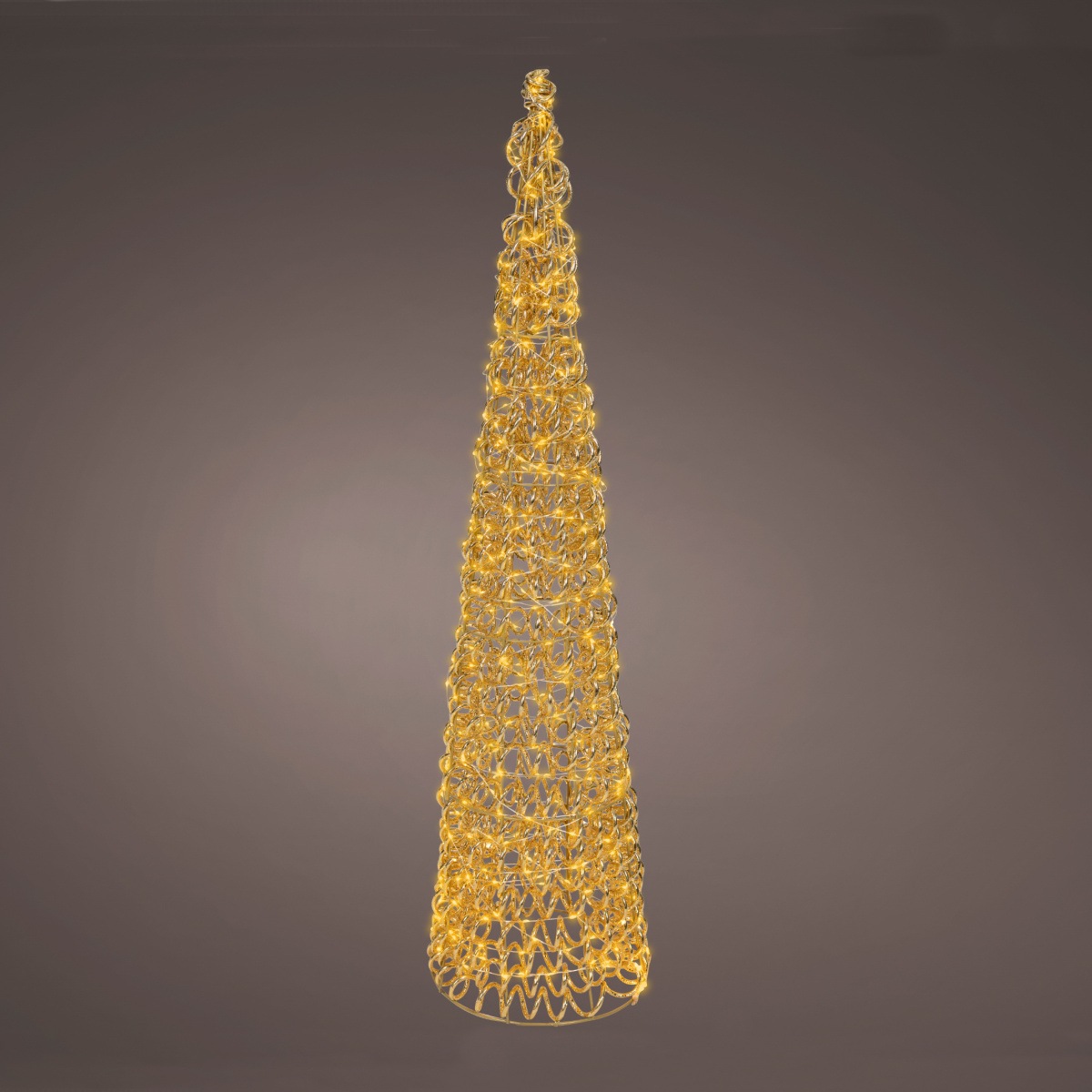 Venkovní svíticí dekorace - Kužel  svítící venkovní 500microLED bílá s časovačem, blikající 100cm