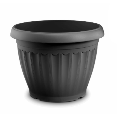 Květináče - Květináč CORFU plast antracit 45cm