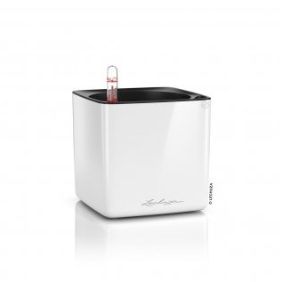 Květináče - Květináč CUBE Glossy komplet set bílá 14cm