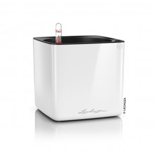 Květináče - Květináč CUBE Glossy komplet set bílá 17cm