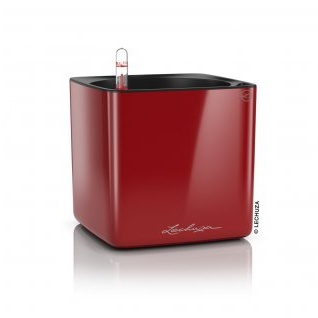 Květináče - Květináč CUBE Glossy komplet set červená 17cm