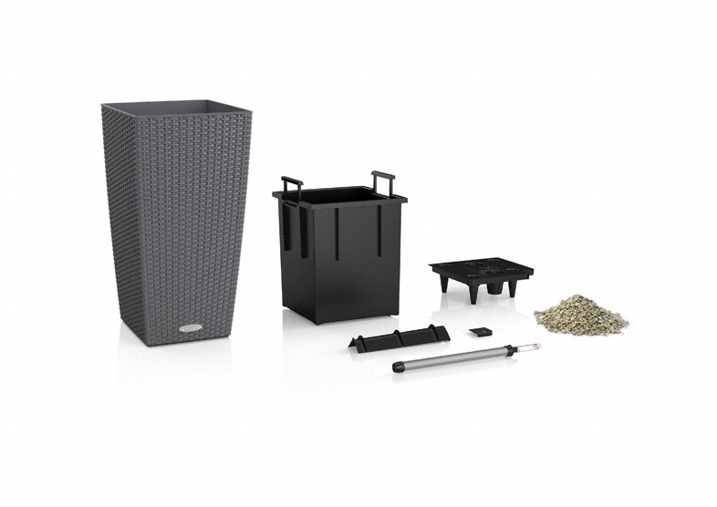 Květináč CUBICO Cottage komplet set 40cm žulová šeď-2