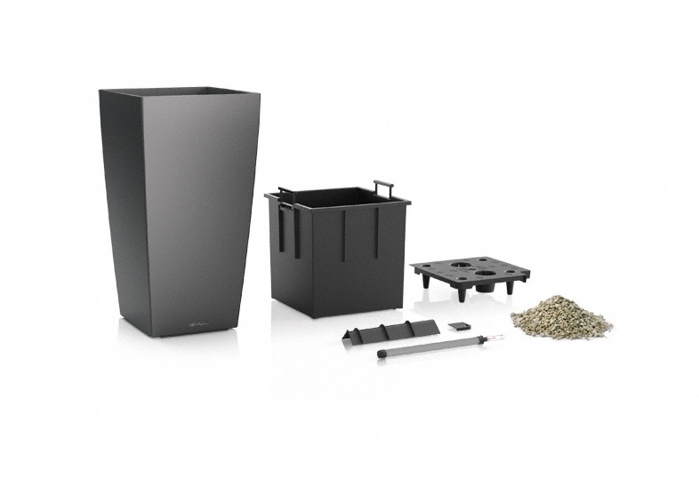 Květináč CUBICO komplet set 40cm antracit-4