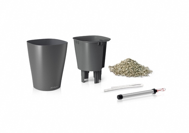 Květináč DELTINI komplet set 14cm taupe-4