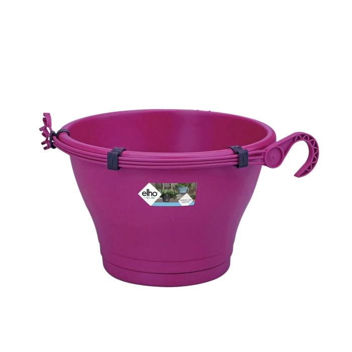 Květináče - Květináč ELHO Corsica závěsný s miskou cherry 30cm