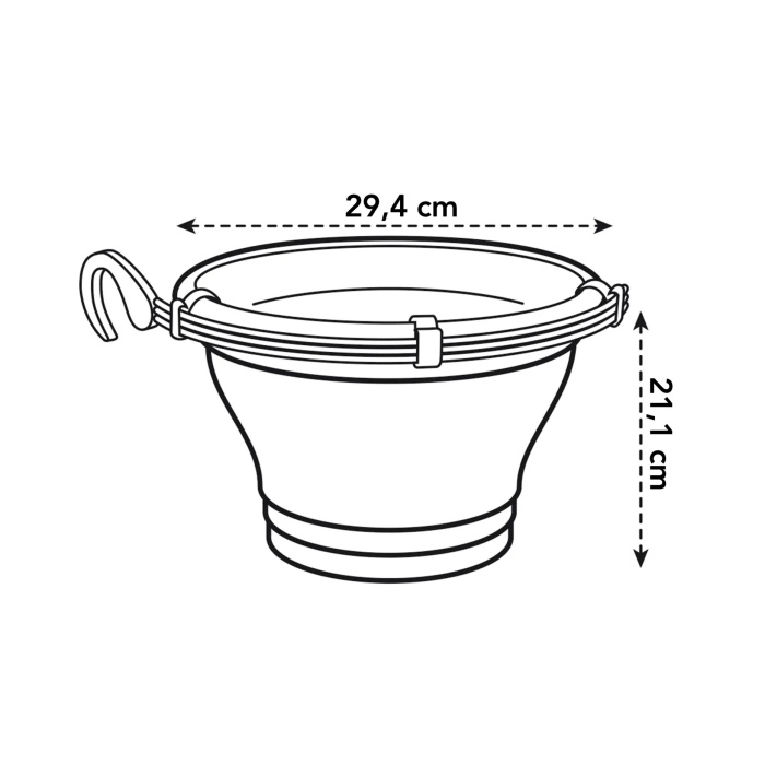 Květináč ELHO Corsica závěsný s miskou cherry 30cm-0