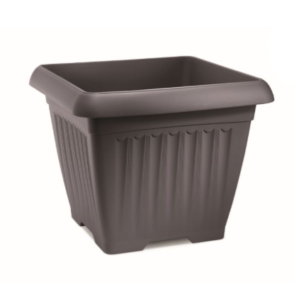 Květináče - Květináč hranatý CORFU plast antracit 45cm
