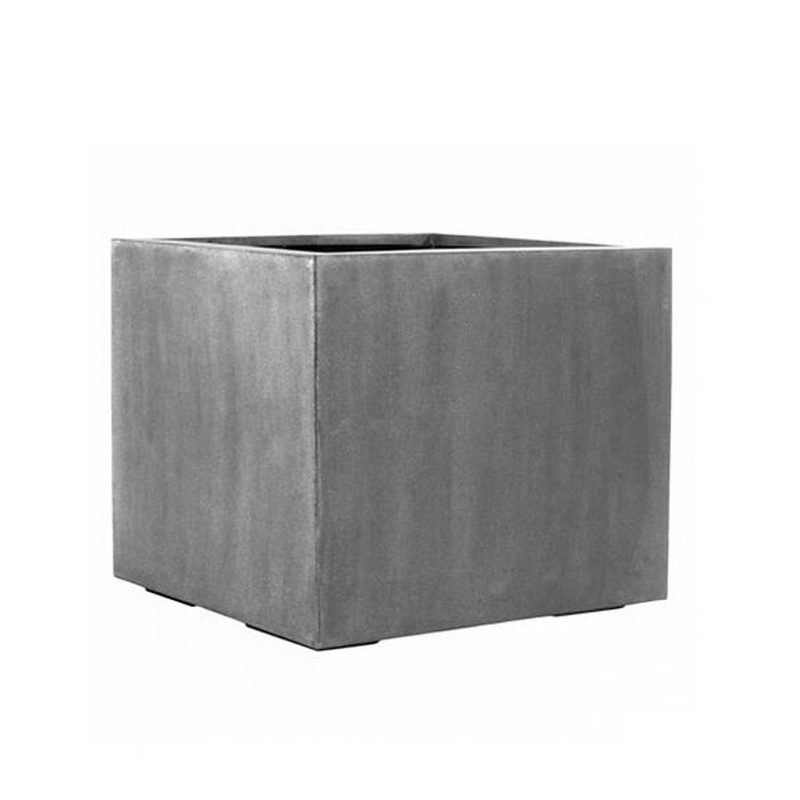 Kompozitní květináče - Květináč hranatý JUMBO M fiberstone šedý 70x70cm