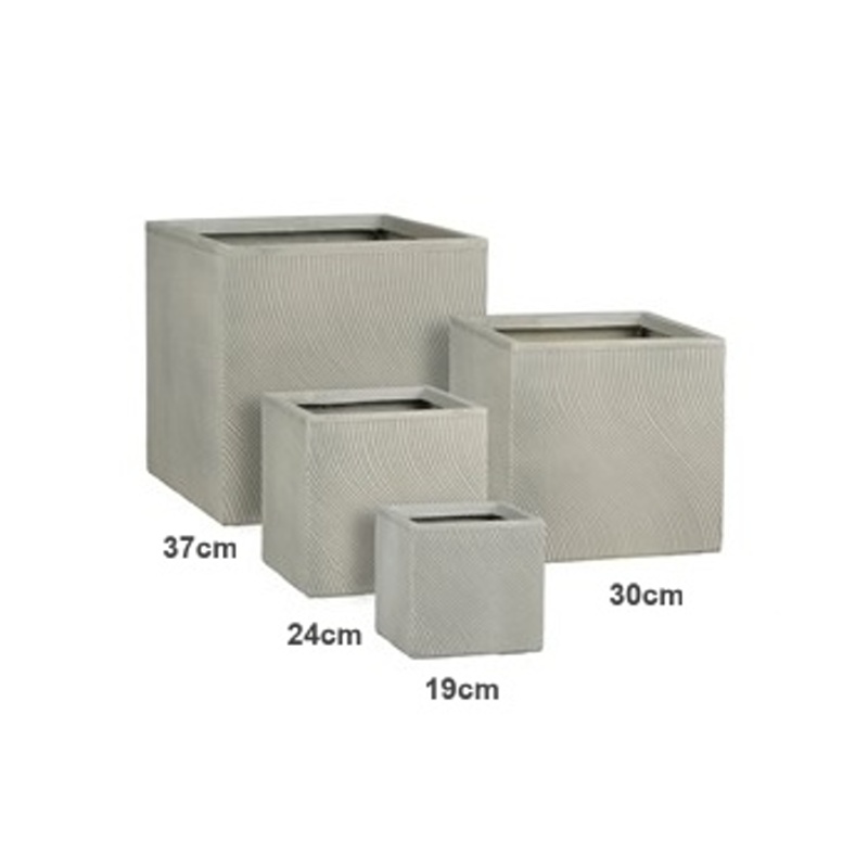 Kompozitní květináče - Květináč hranatý LIMA magnesium sv.šedý 24cm