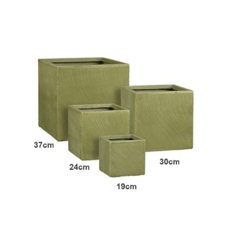 Kompozitní květináče - Květináč hranatý LIMA magnesium zelený 24cm