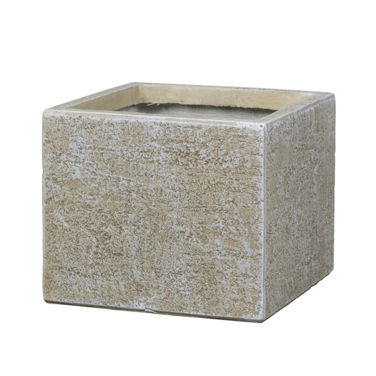 Kompozitní květináče - Květináč hranatý LOGAN 03LD fiberclay sv.hnědý 22,5x22,5x22cm